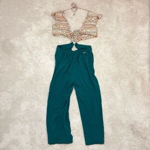 Amiani Resort Fashion Jumpsuit Beach Vacation Womens Small Colorful Boho